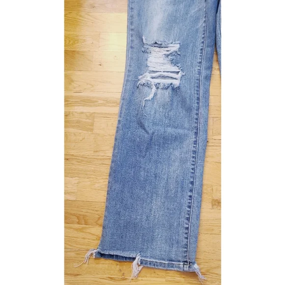 Judy Blue High Waist 90's Knee Destroy Straight Denim Jeans Size 28 Baddie - Picture 5 of 11